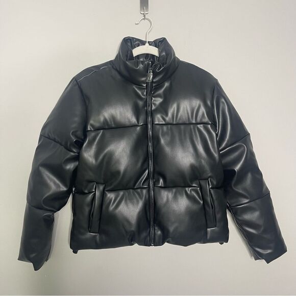 NEW The Drop Vegan  Leather Puffer Jacket - Picture 5 of 6